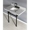 Kingston Brass 36X22 Carrara Marble Vanity Top W/Brass Feet Combo, Carrara Marble/Blk KVPB36MBSQ0 - alternate 3